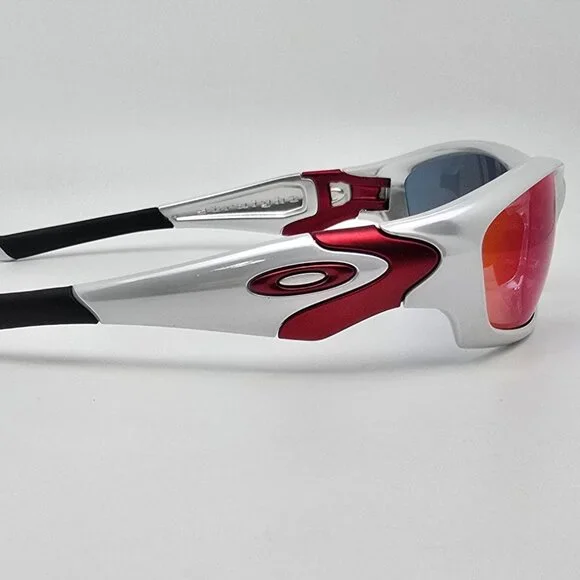 *SOLD* Oakley 04-329 Straight Jacket II White Chrome Frame +Red Lens Sunglasses - Picture 6 of 15